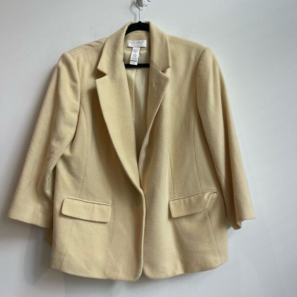 Elizabeth by Liz Claiborne Wool Soft Yellow Blazer/Jacket - 18p - Picture 1 of 14